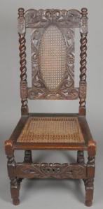 Chair with carving done by Rose Nichols