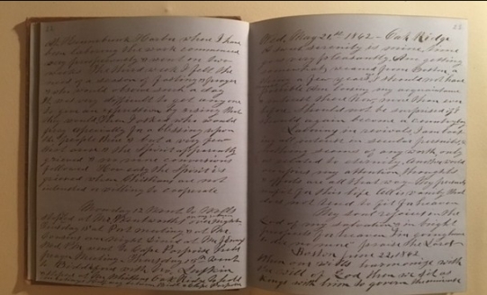 Pages from Charles Nichols' diary.